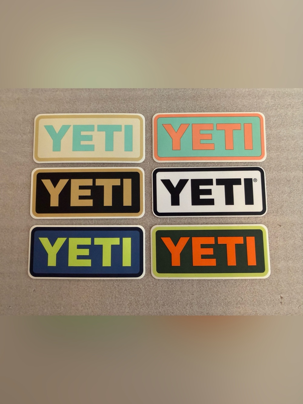 Set of 6 YETI Decal Stickers
